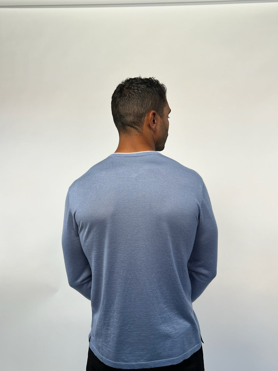 CASH-T CASHMERE SILK LIGHT WEIGHT SWEATER - SKY BLUE