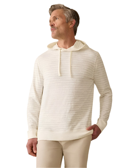 SUNWASHED SLUB HOODIE - IVORY ROCK STRIPE