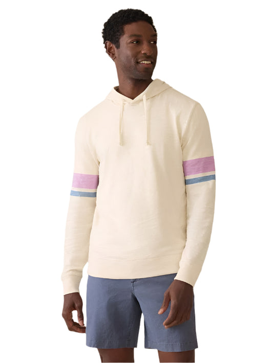 SUNWASHED SLUB HOODIE - CREAM DUME STRIPE