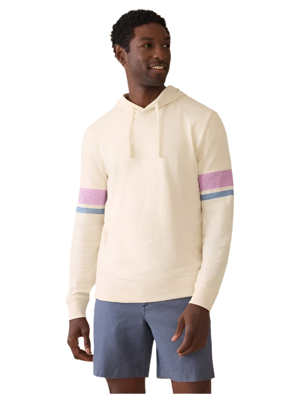 SUNWASHED SLUB HOODIE - CREAM DUME STRIPE