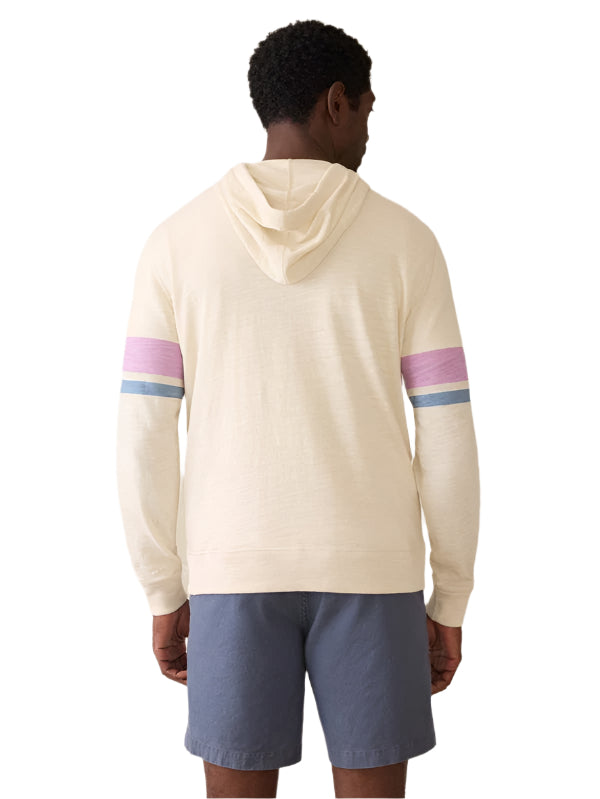 SUNWASHED SLUB HOODIE - CREAM DUME STRIPE