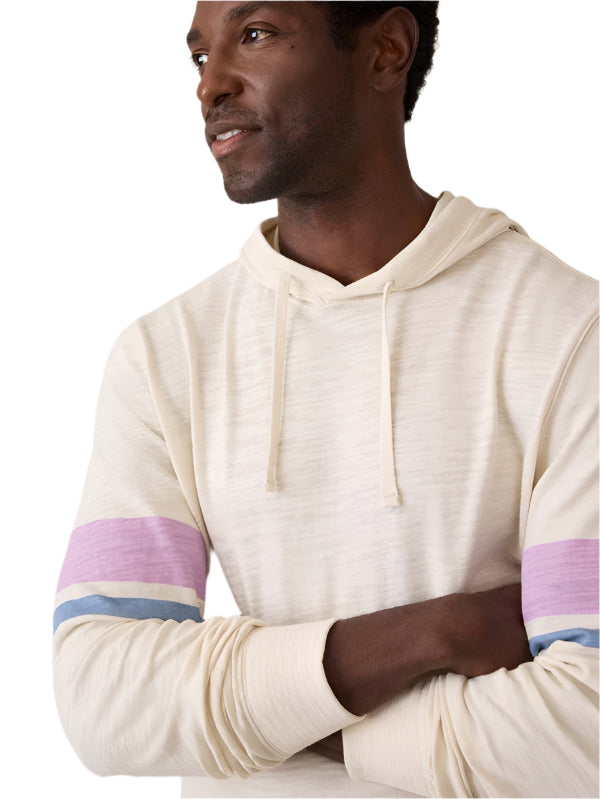 SUNWASHED SLUB HOODIE - CREAM DUME STRIPE