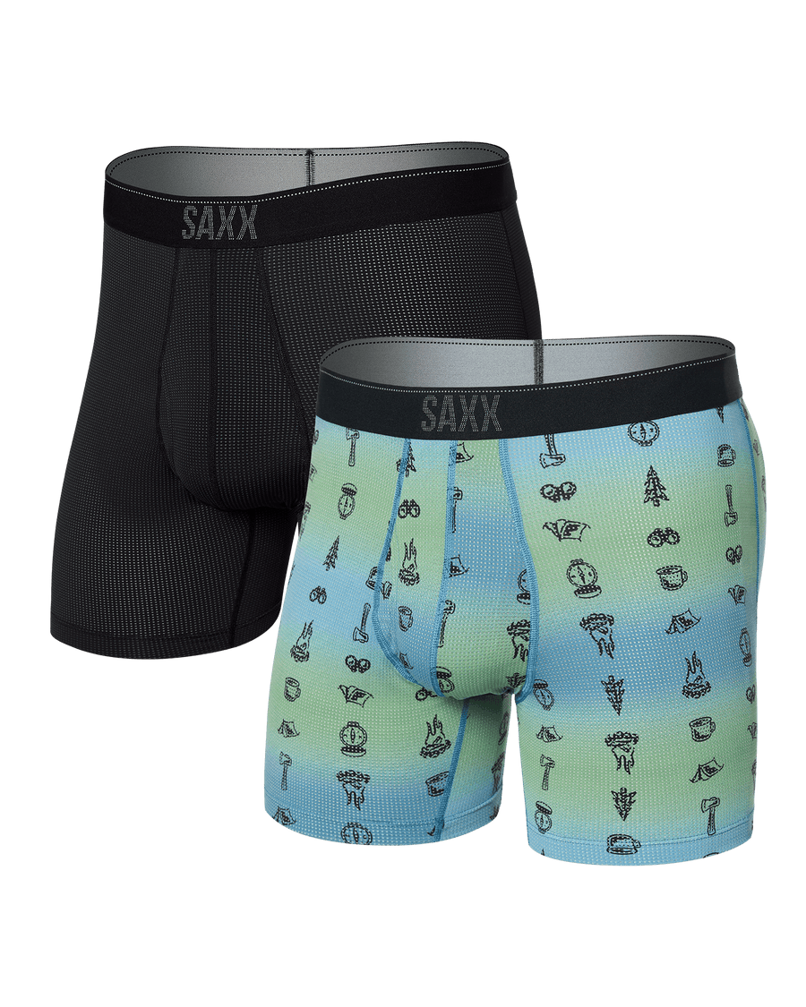 QUEST BOXER BRIEF 2 PACK - CAMP OMBRE/BLACK