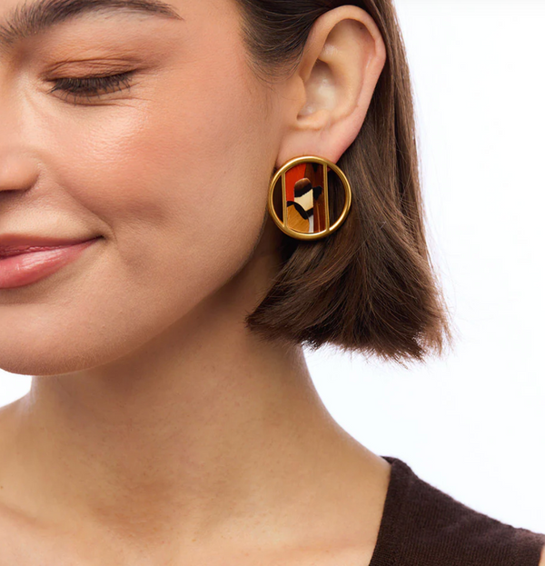 KAYCEE FEATHER CIRCLE EARRINGS