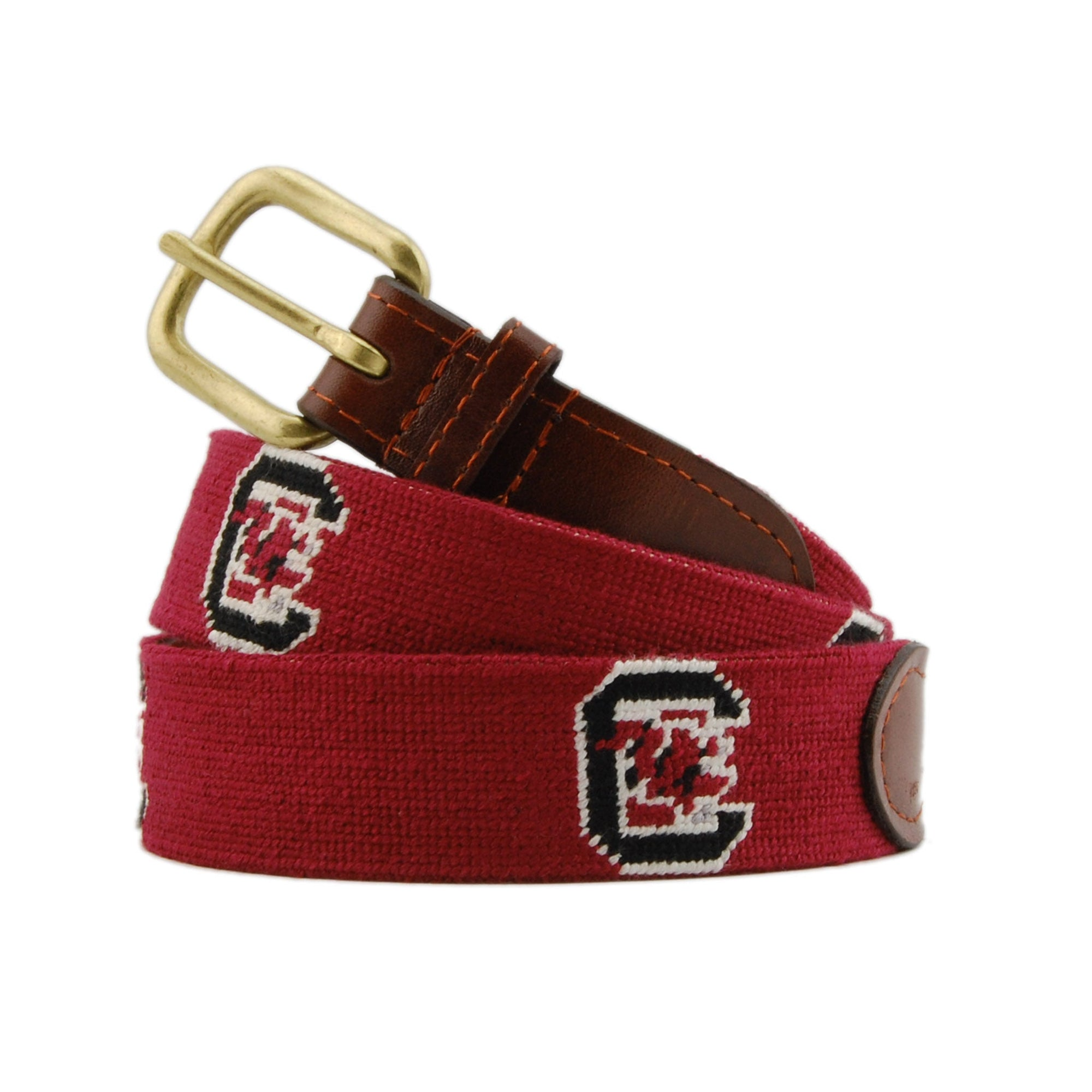 SOUTH CAROLINA NEEDLEPOINT BELT - GARNET