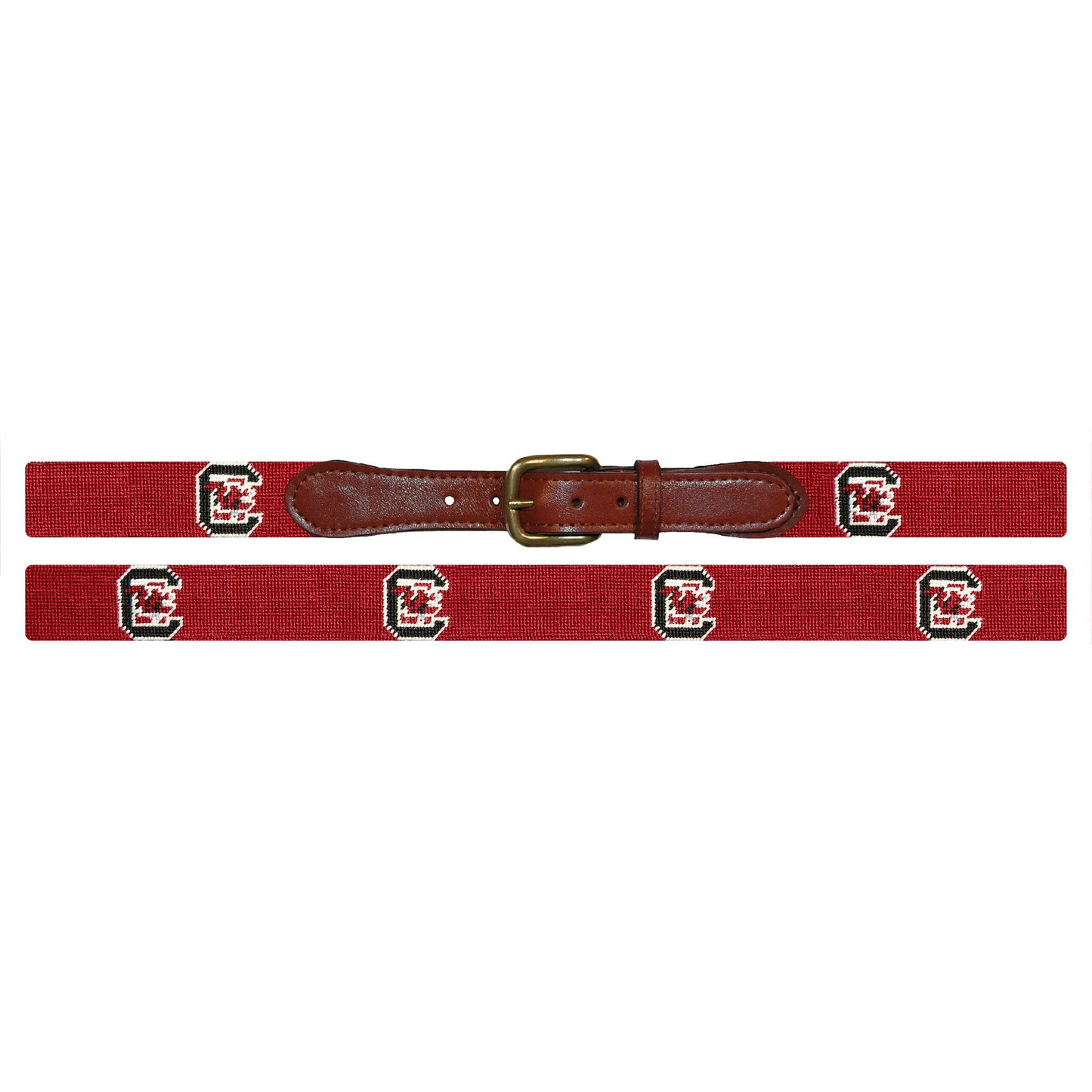 SOUTH CAROLINA NEEDLEPOINT BELT - GARNET