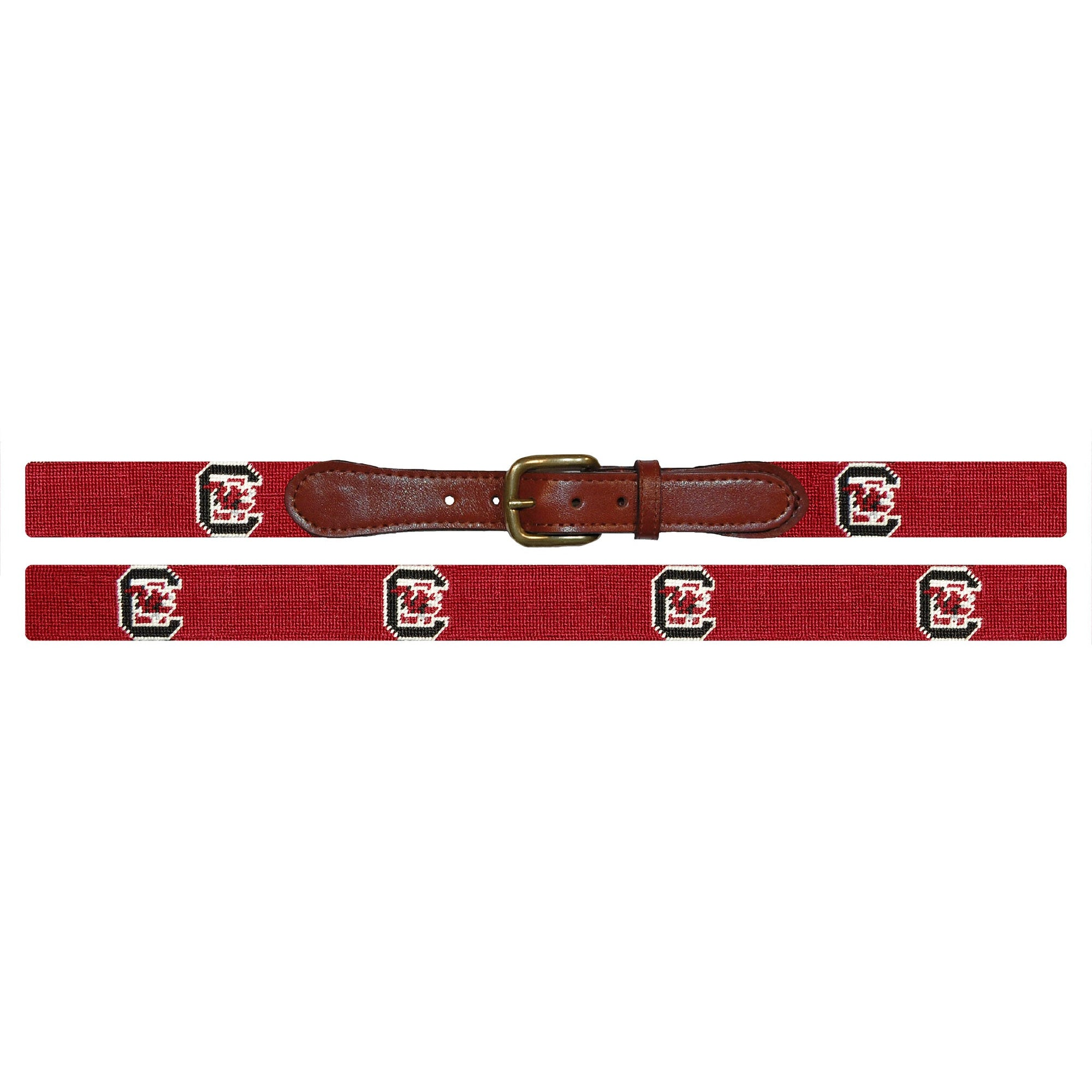 SOUTH CAROLINA NEEDLEPOINT BELT - GARNET