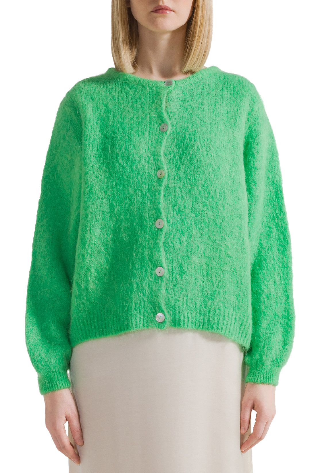 SUSAN ALPACA CARDIGAN - BRIGHT GREEN