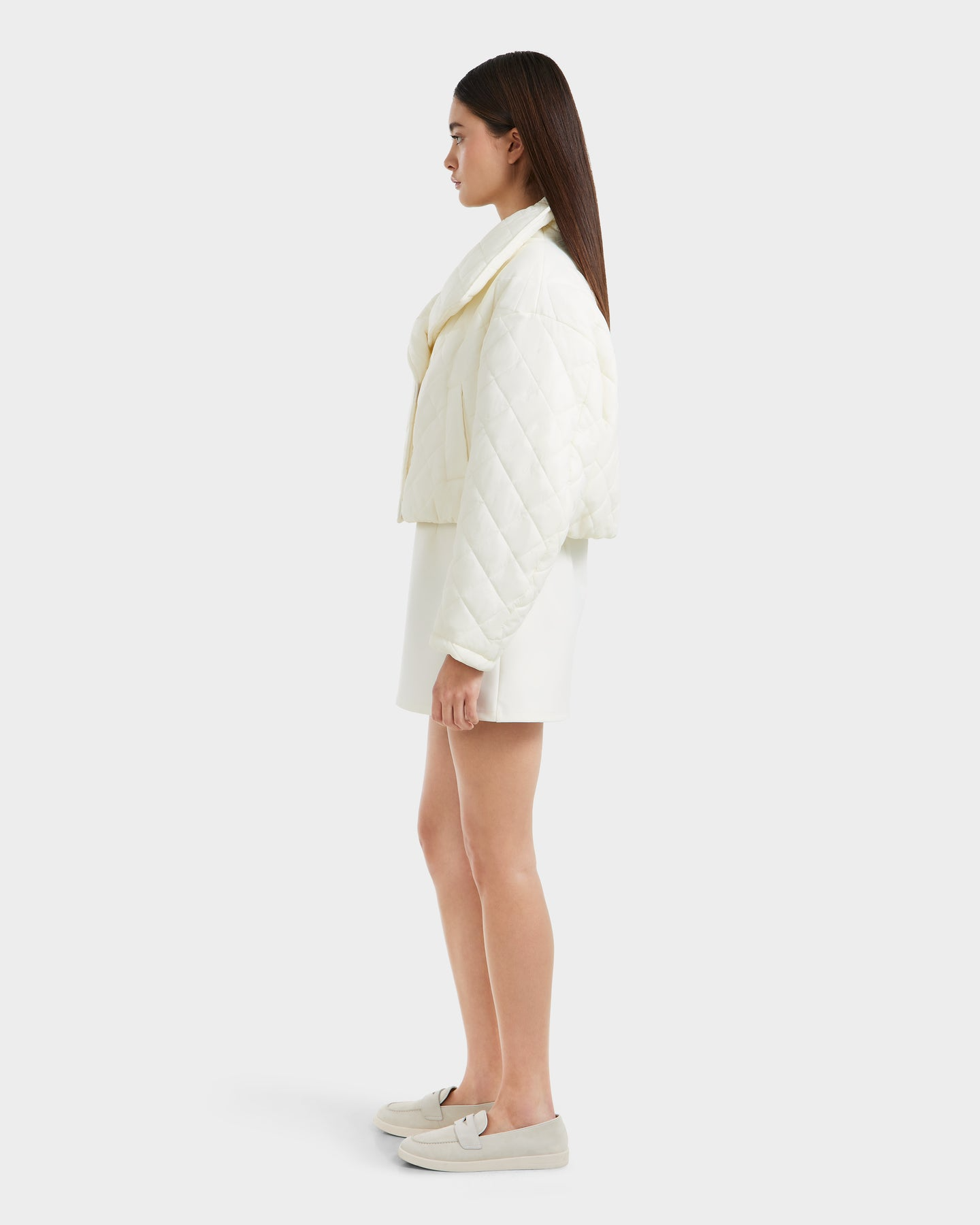 KALEE QUILTED SHORT COAT - VANILLA