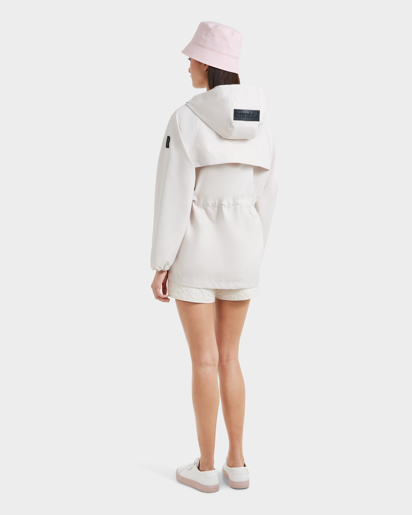 SOPHIE RAIN JACKET WITH CONTRAST TRIM - VANILLA