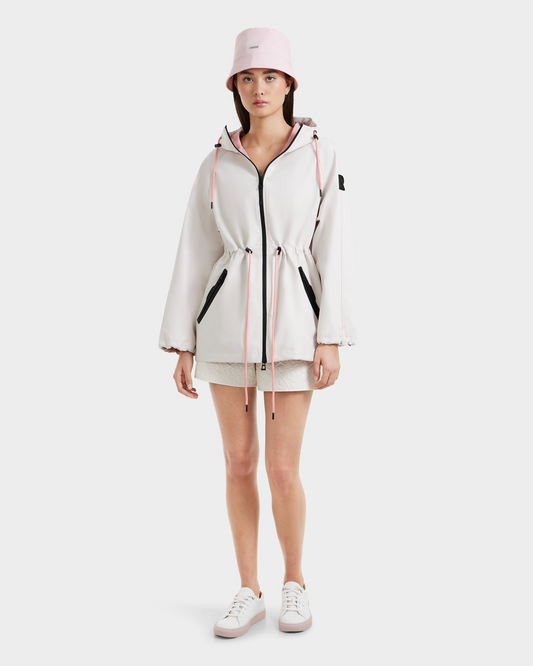 SOPHIE RAIN JACKET WITH CONTRAST TRIM - VANILLA