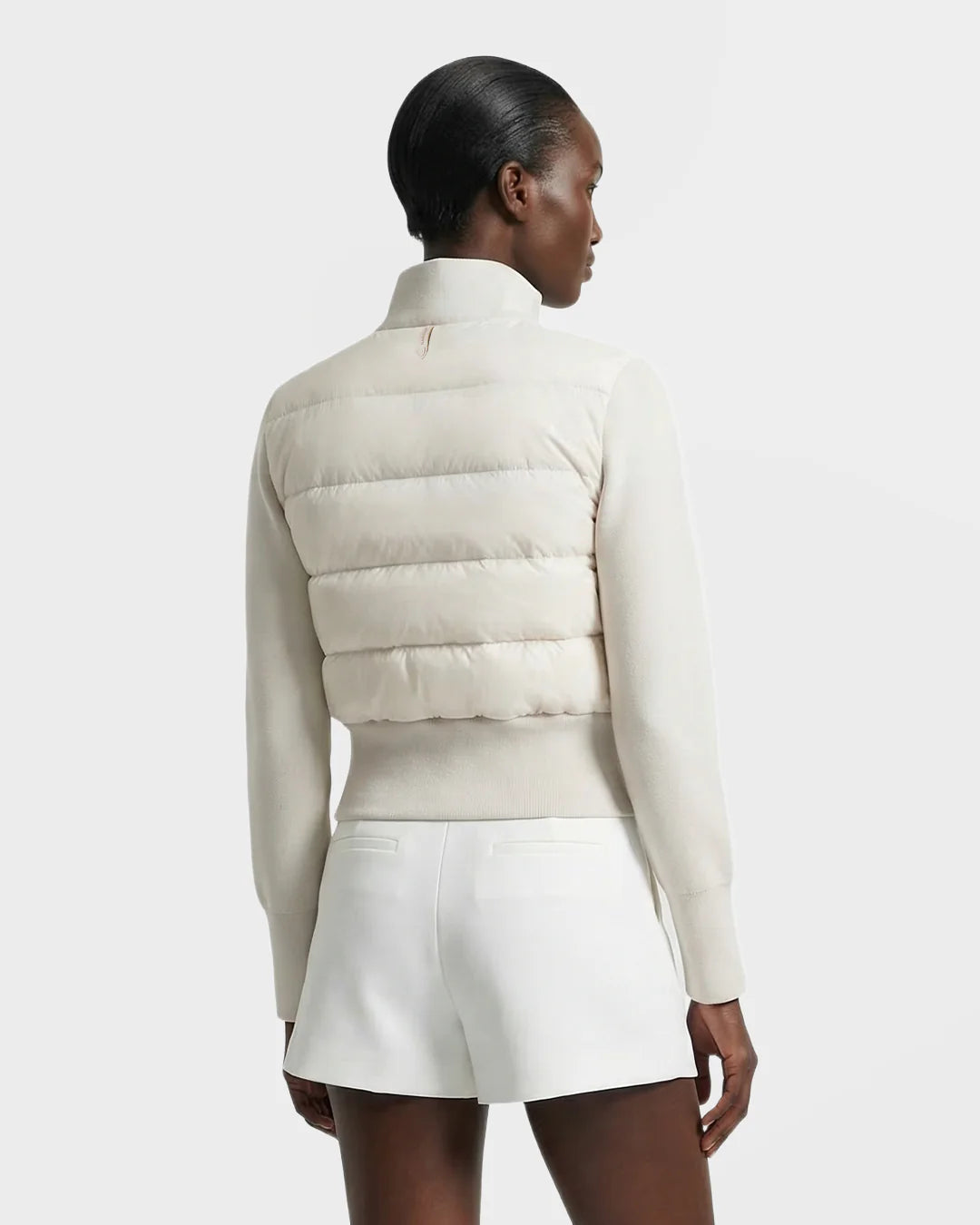 CLAREMONT HYBRID VARSITY BOMBER - VANILLA