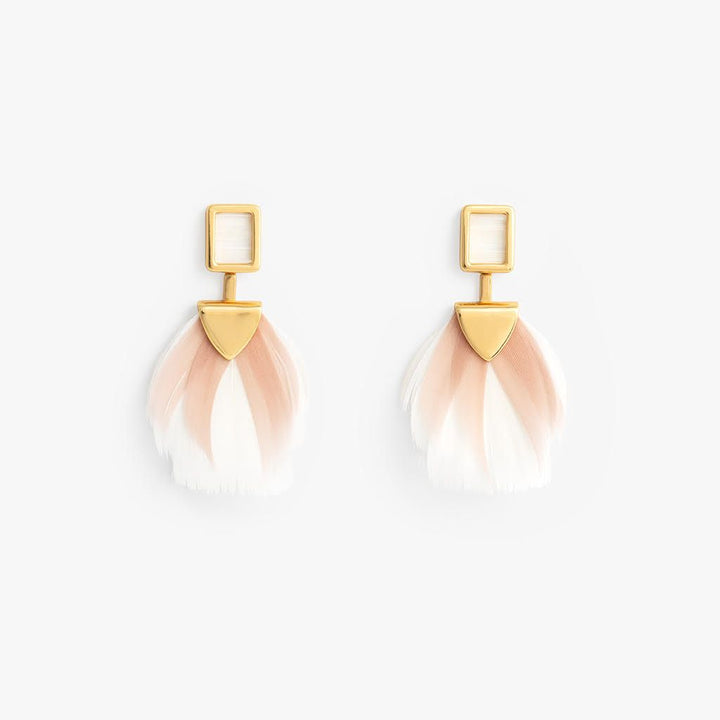 TARPUM BAY FEATHER BEZEL DROP EARRINGS