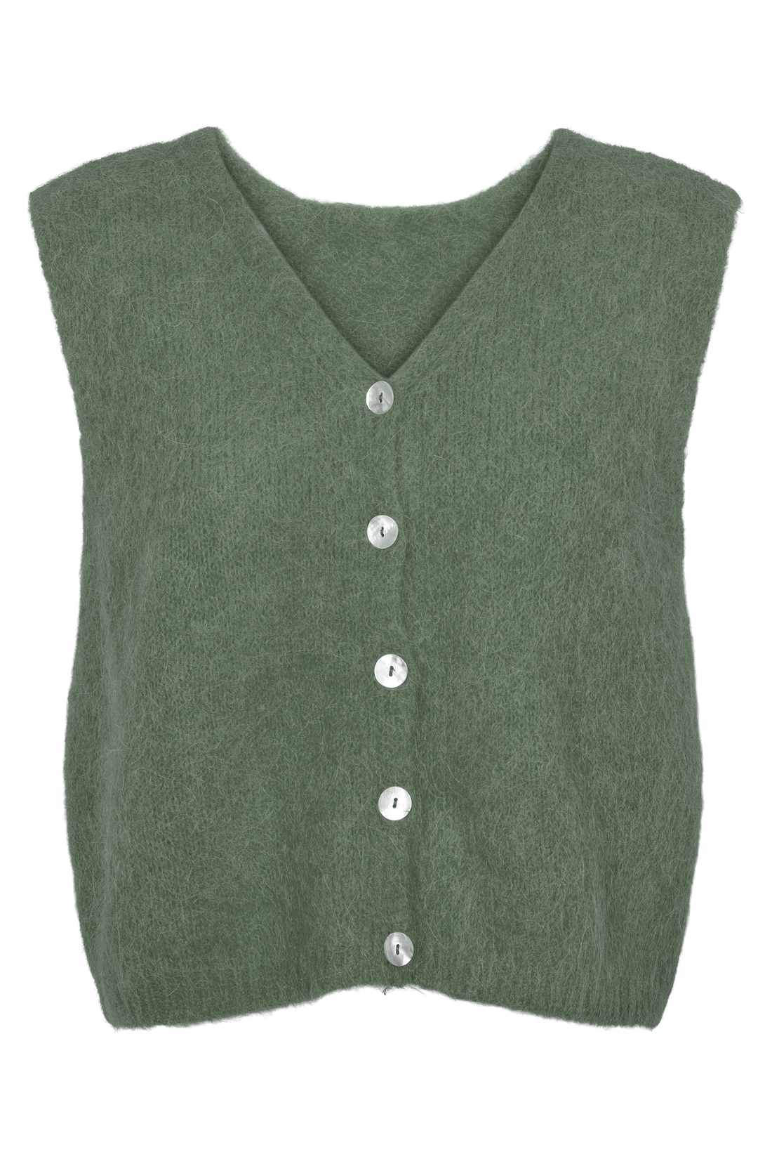 TELMA ALPACA BLEND VEST - DUSTY GREEN