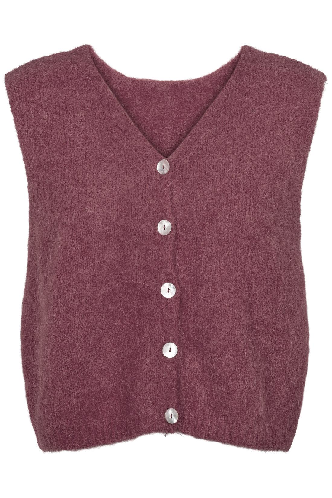 TELMA ALPACA BLEND VEST - BORDEAUX