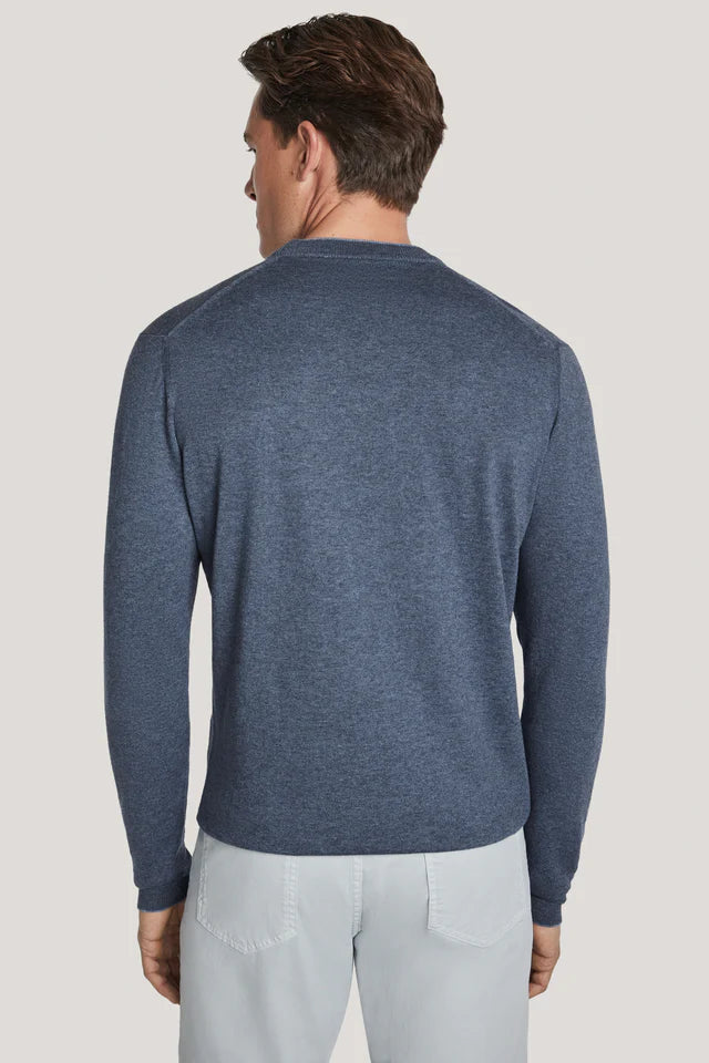 DAN COTTON CREW NECK SWEATER - BLUE