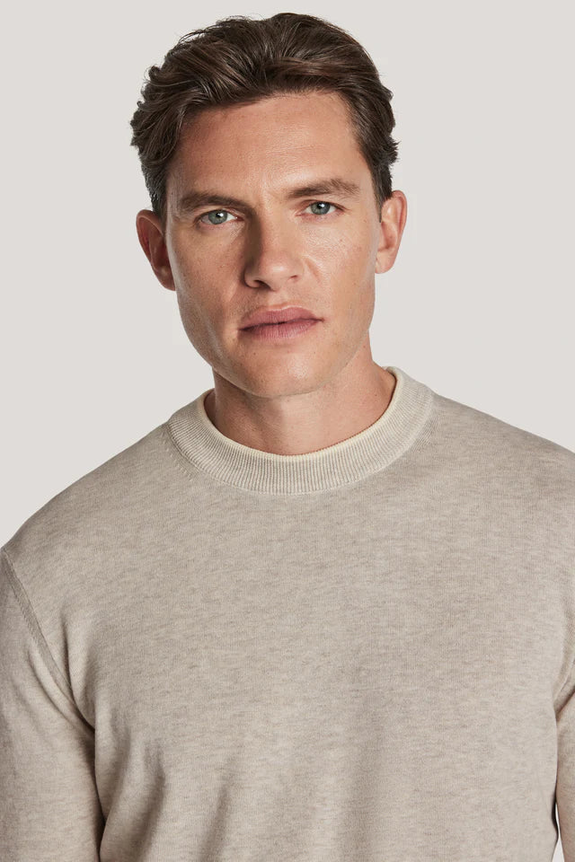 DAN COTTON CREW NECK SWEATER - OYSTER
