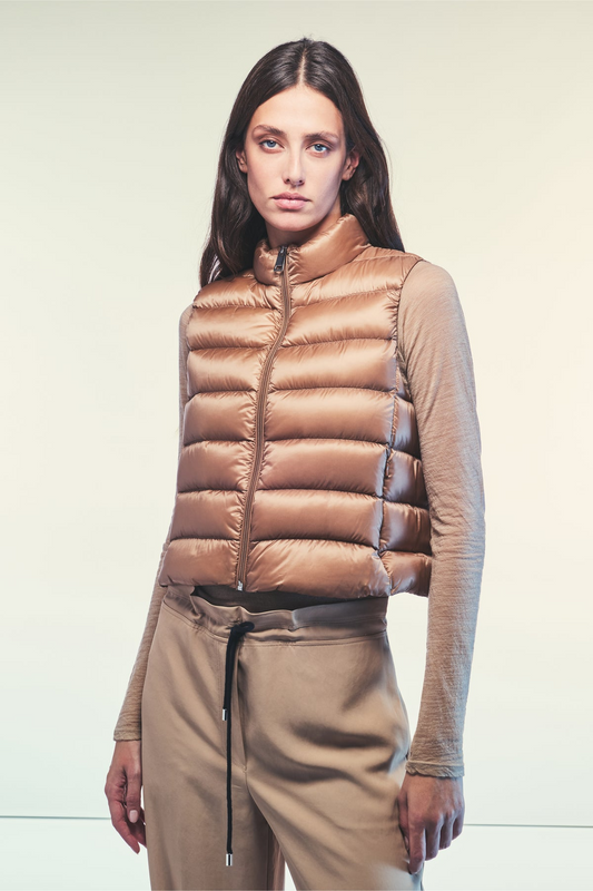 PIERRE PUFFER VEST - BRANDY
