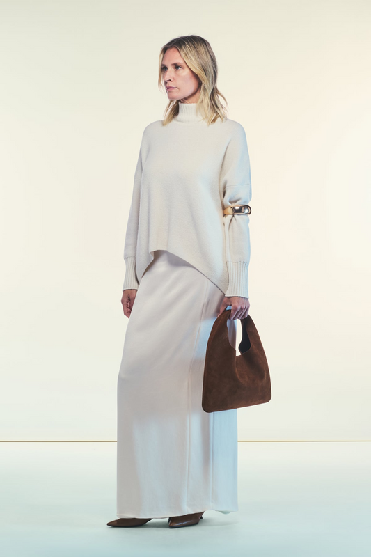CARLOTTA CASHMERE BLEND SWEATER - PUMICE