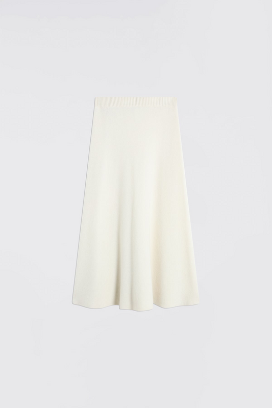 LEANDRA CASHMERE BLEND SKIRT - PUMICE