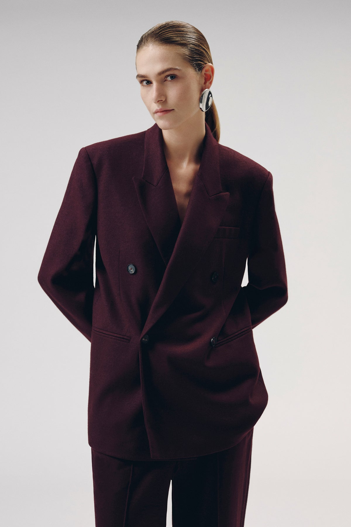 NELSON CASHMERE BLEND BLAZER - GRAPE