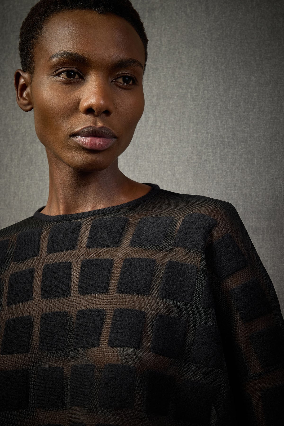 ASHTON FELTED WOOL SWEATER - BLACK