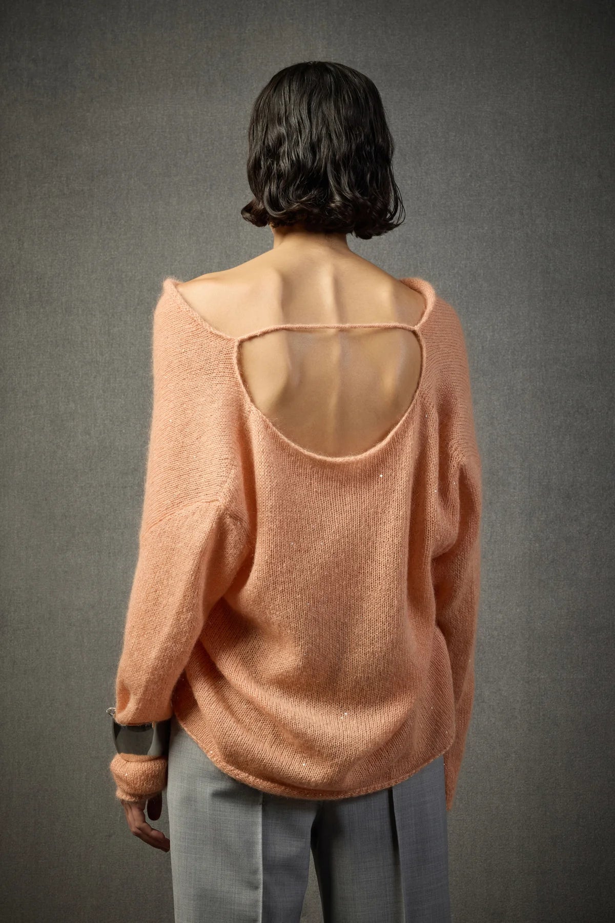 EDDA MOHAIR BLEND SWEATER - MACARON