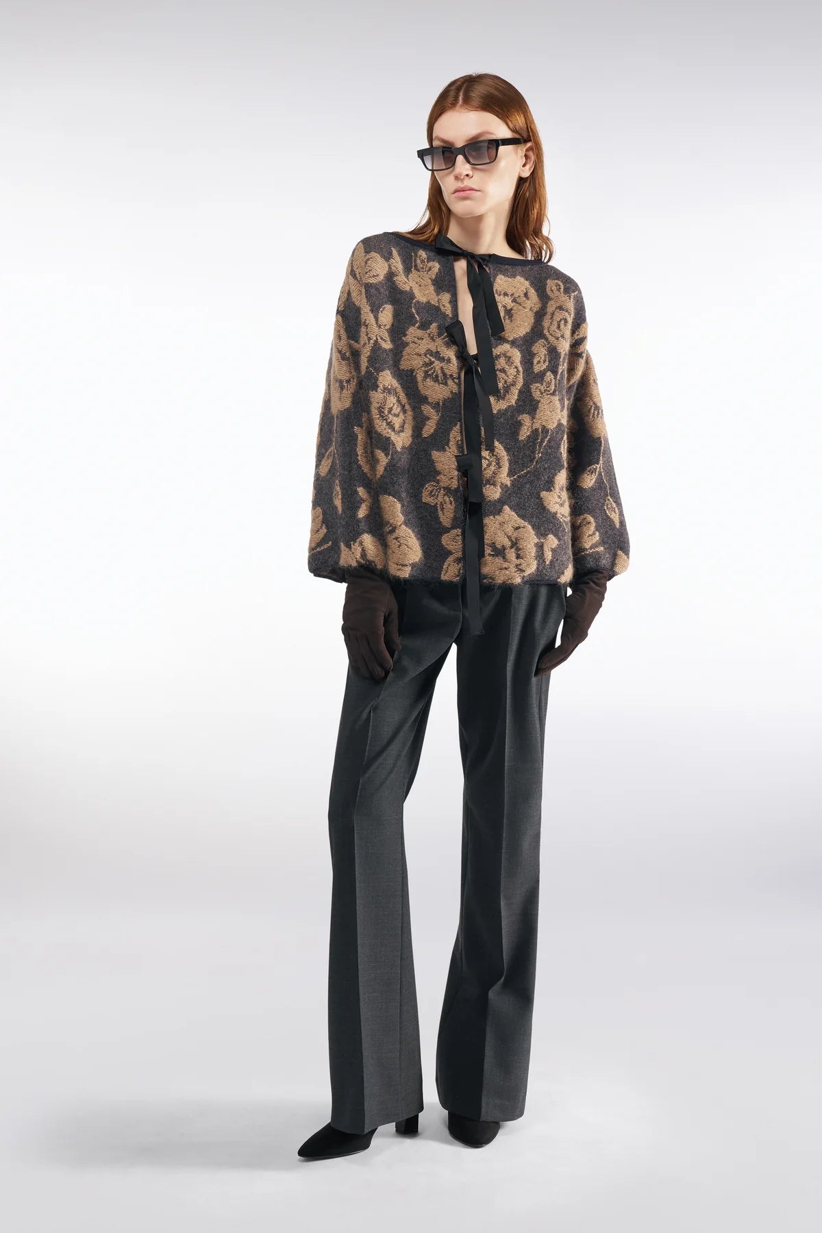 MAISSA MOHAIR BLEND CARDIGAN - NIGHT/DESERT