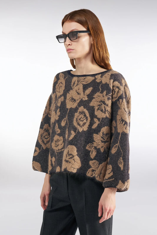 MAISSA MOHAIR BLEND CARDIGAN - NIGHT/DESERT