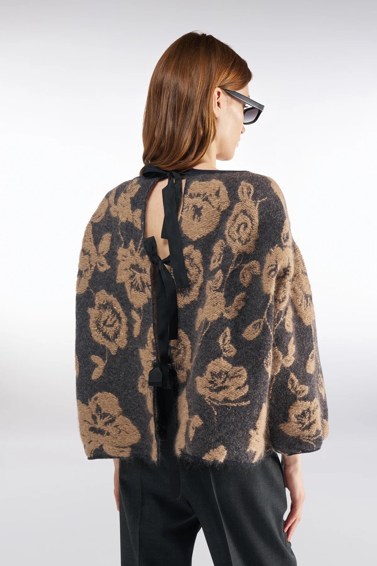 MAISSA MOHAIR BLEND CARDIGAN - NIGHT/DESERT