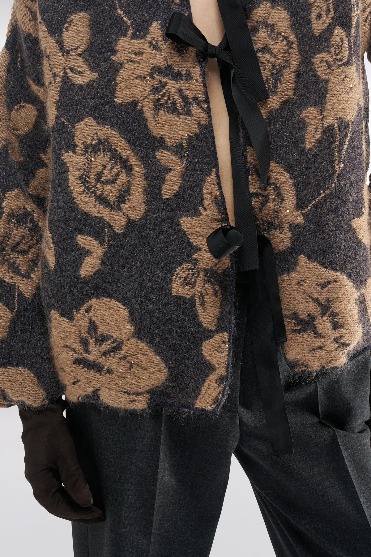 MAISSA MOHAIR BLEND CARDIGAN - NIGHT/DESERT