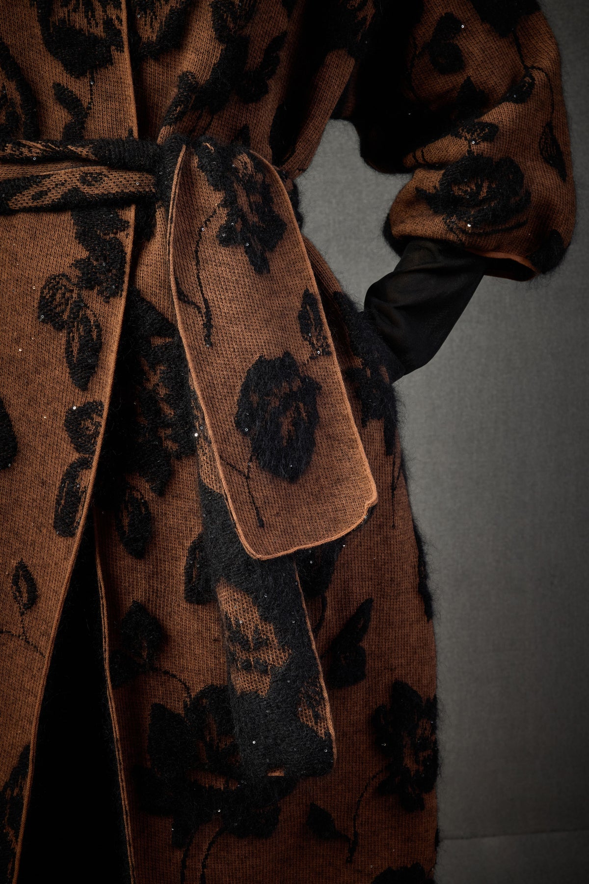 MATTHEW MOHAIR BLEND COAT - TERRACOTTA/BLACK