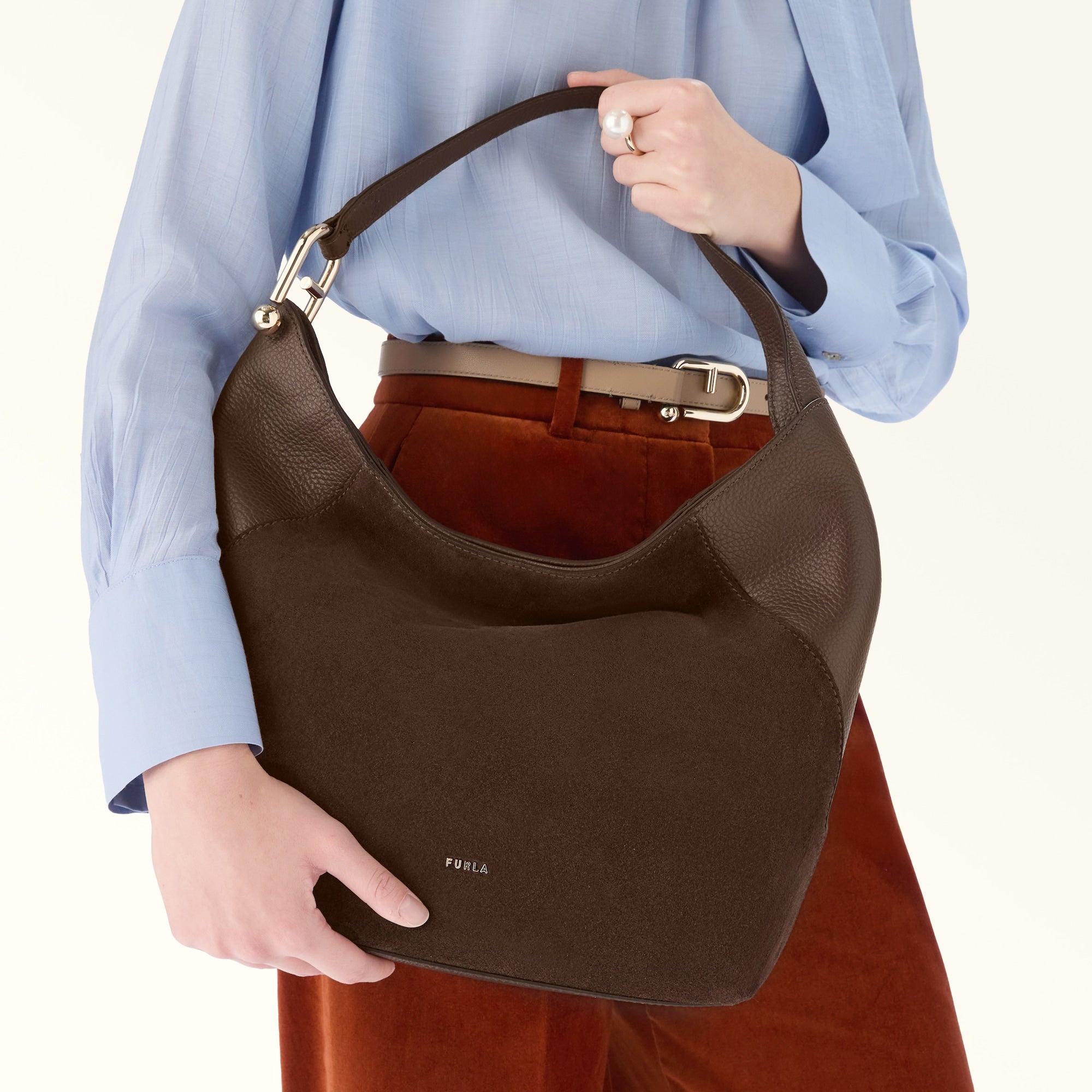 FURLA LARA MEDIUM SHOULDER BAG - TONI ESPRESSO