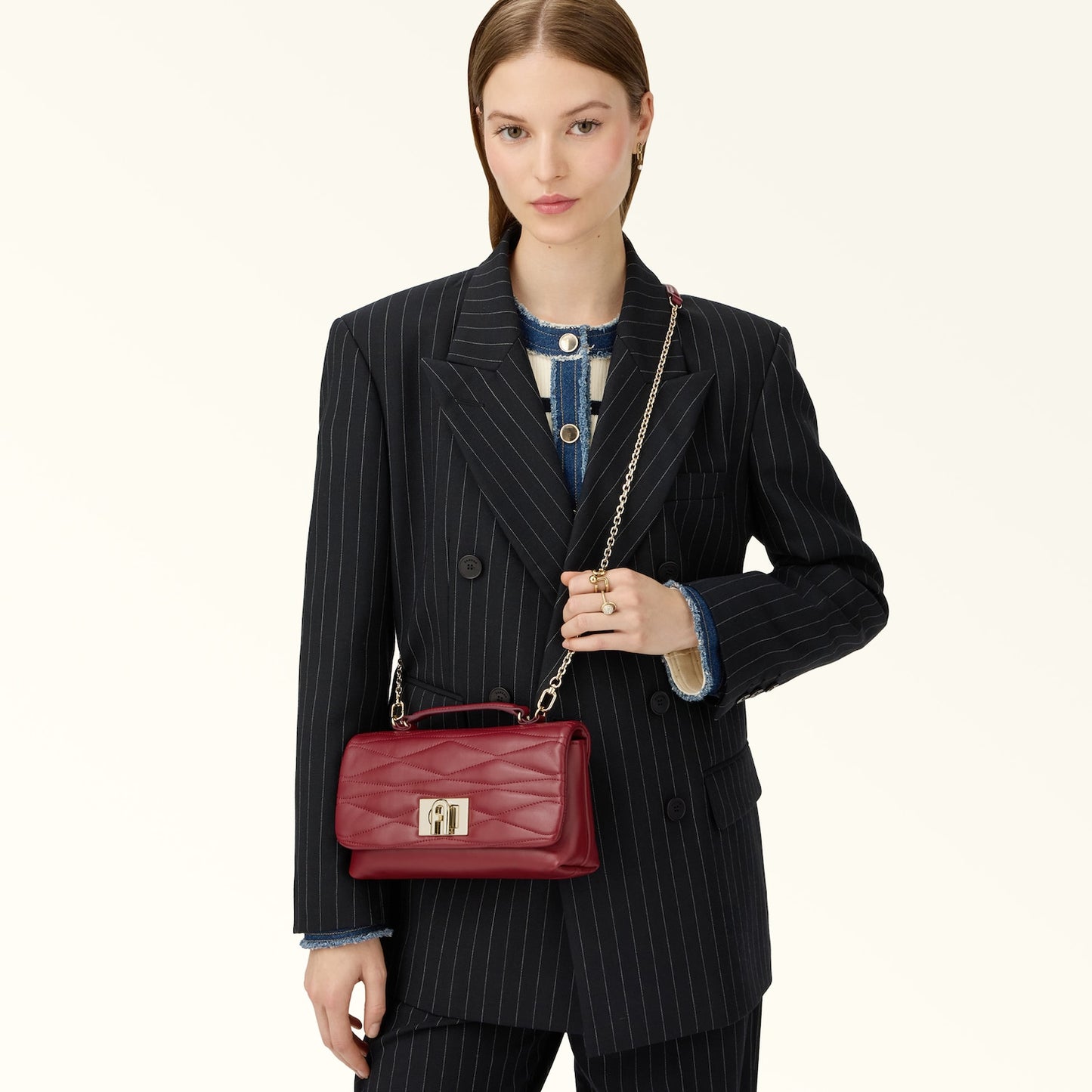 FURLA 1927 MINI QUILTED BAG - CHERRY