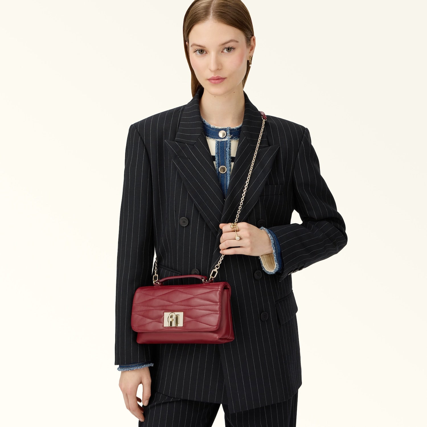 FURLA 1927 MINI QUILTED BAG - CHERRY