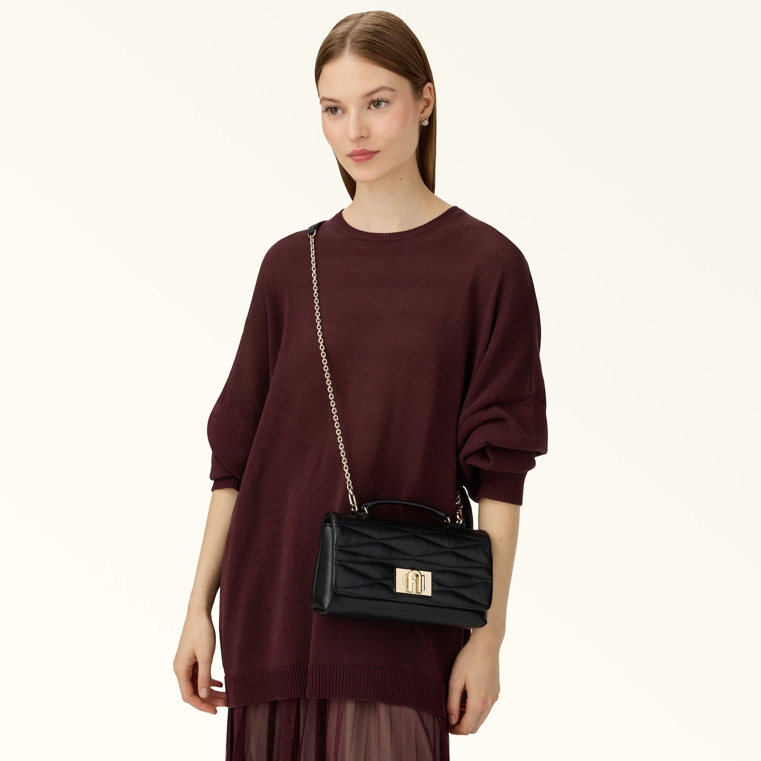 FURLA 1927 MINI QUILTED BAG - BLACK