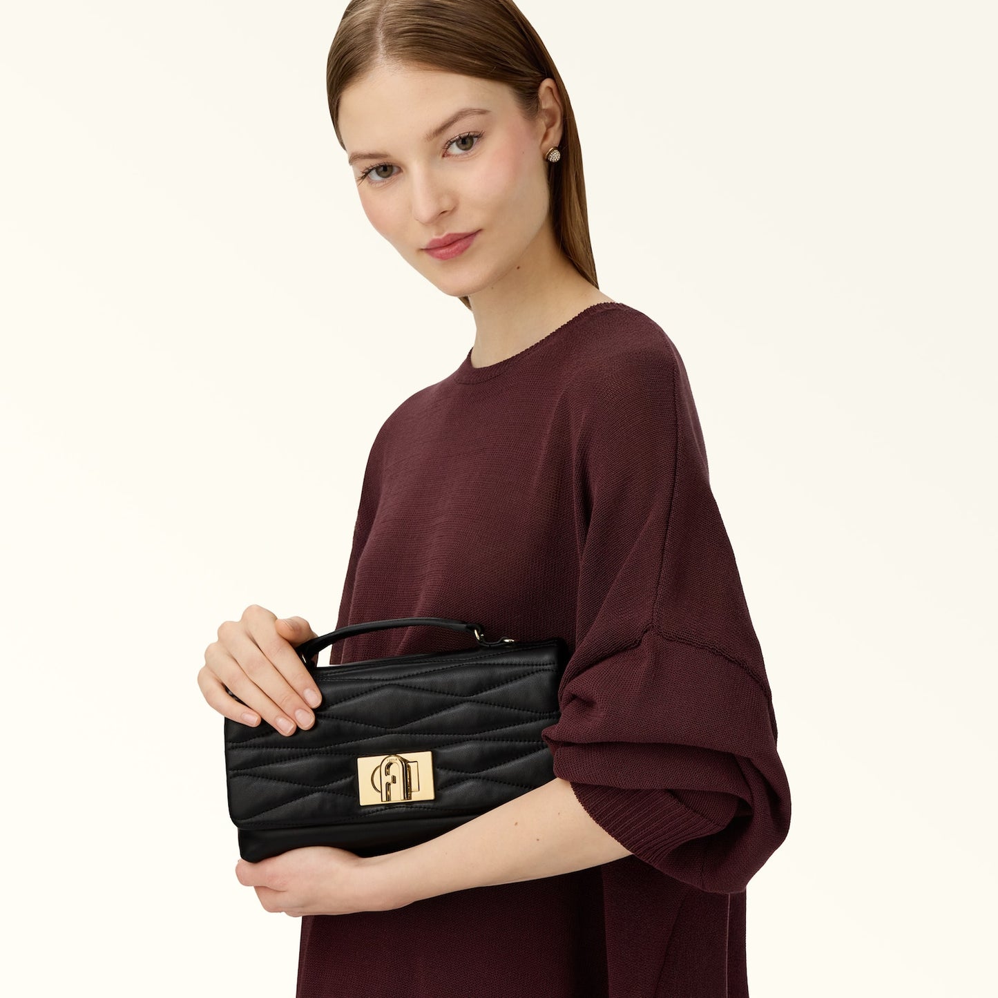 FURLA 1927 MINI QUILTED BAG - BLACK