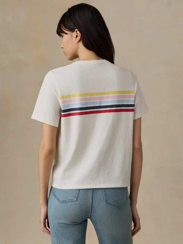 SUNWASHED ESSENTIAL TEE - SUNSET PARADE STRIPE