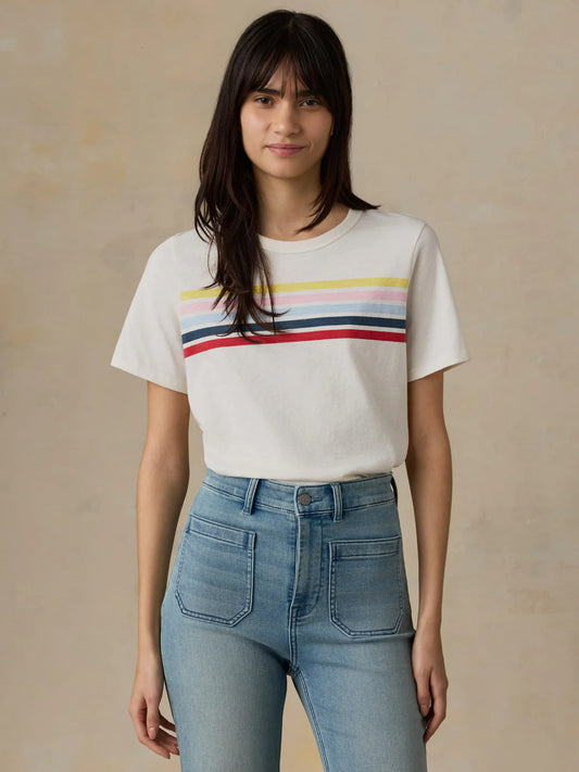 SUNWASHED ESSENTIAL TEE - SUNSET PARADE STRIPE