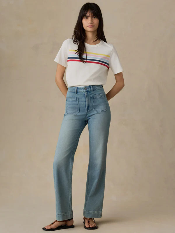 SUNWASHED ESSENTIAL TEE - SUNSET PARADE STRIPE