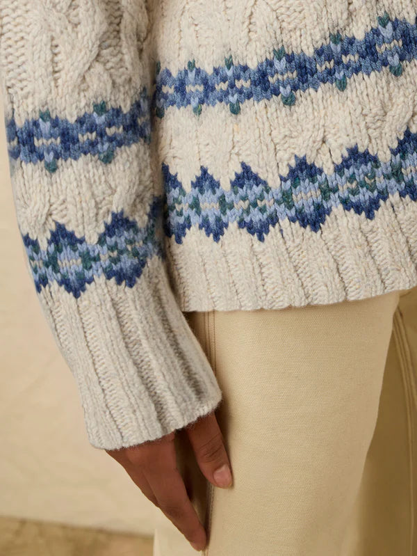 HIGHLAND FAIRISLE CARDIGAN - LAKESIDE FAIRISLE SNOW
