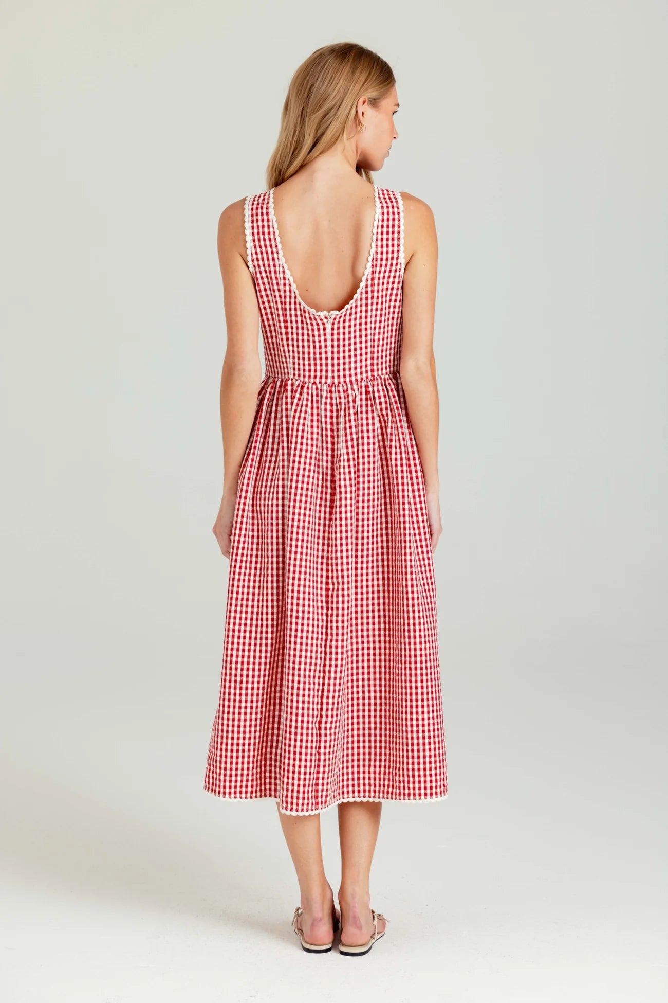 PAIGE GINGHAM DRESS - MONTAUK GINGHAM