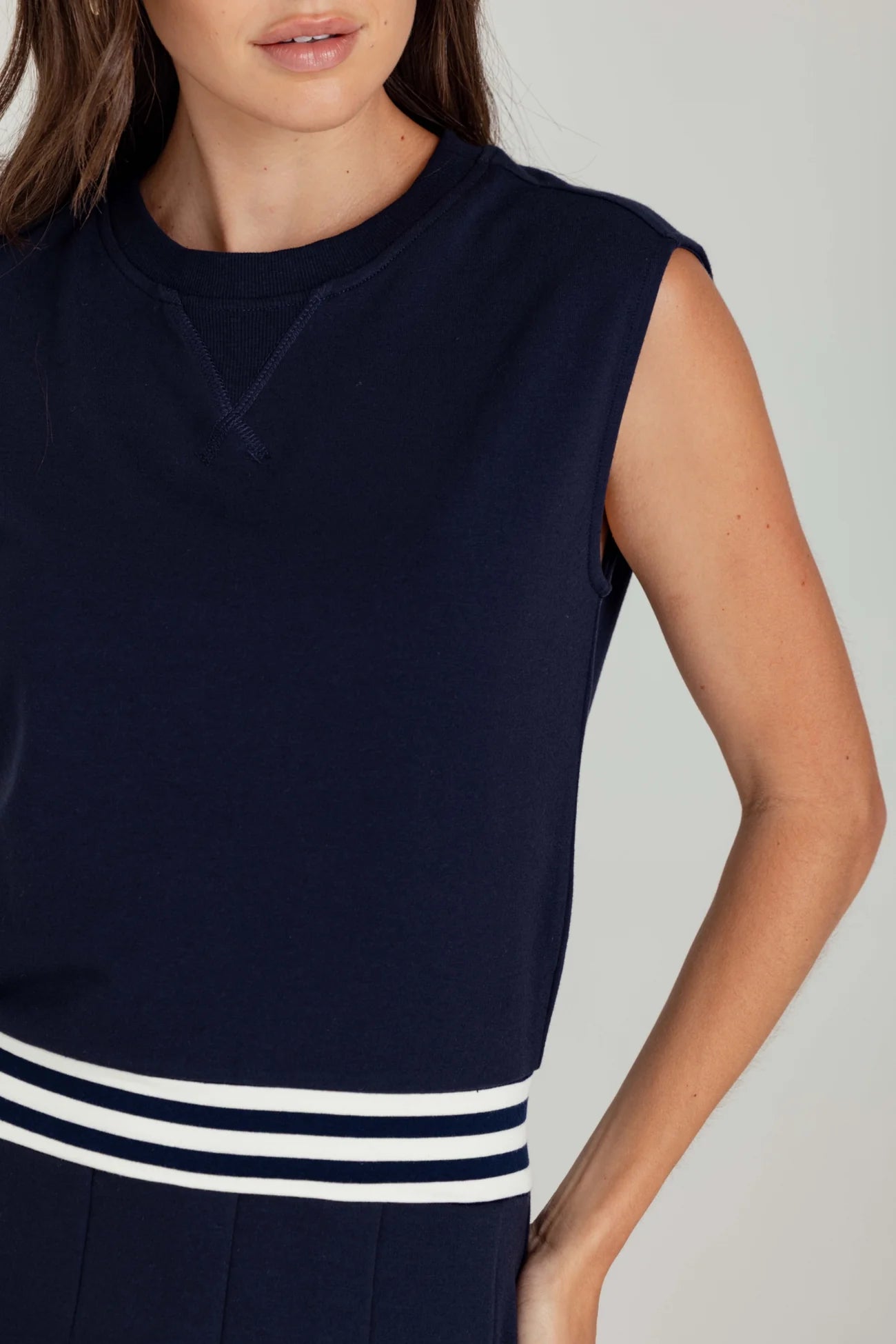 MERRE FRENCH TERRY T-SHIRT DRESS - NAVY