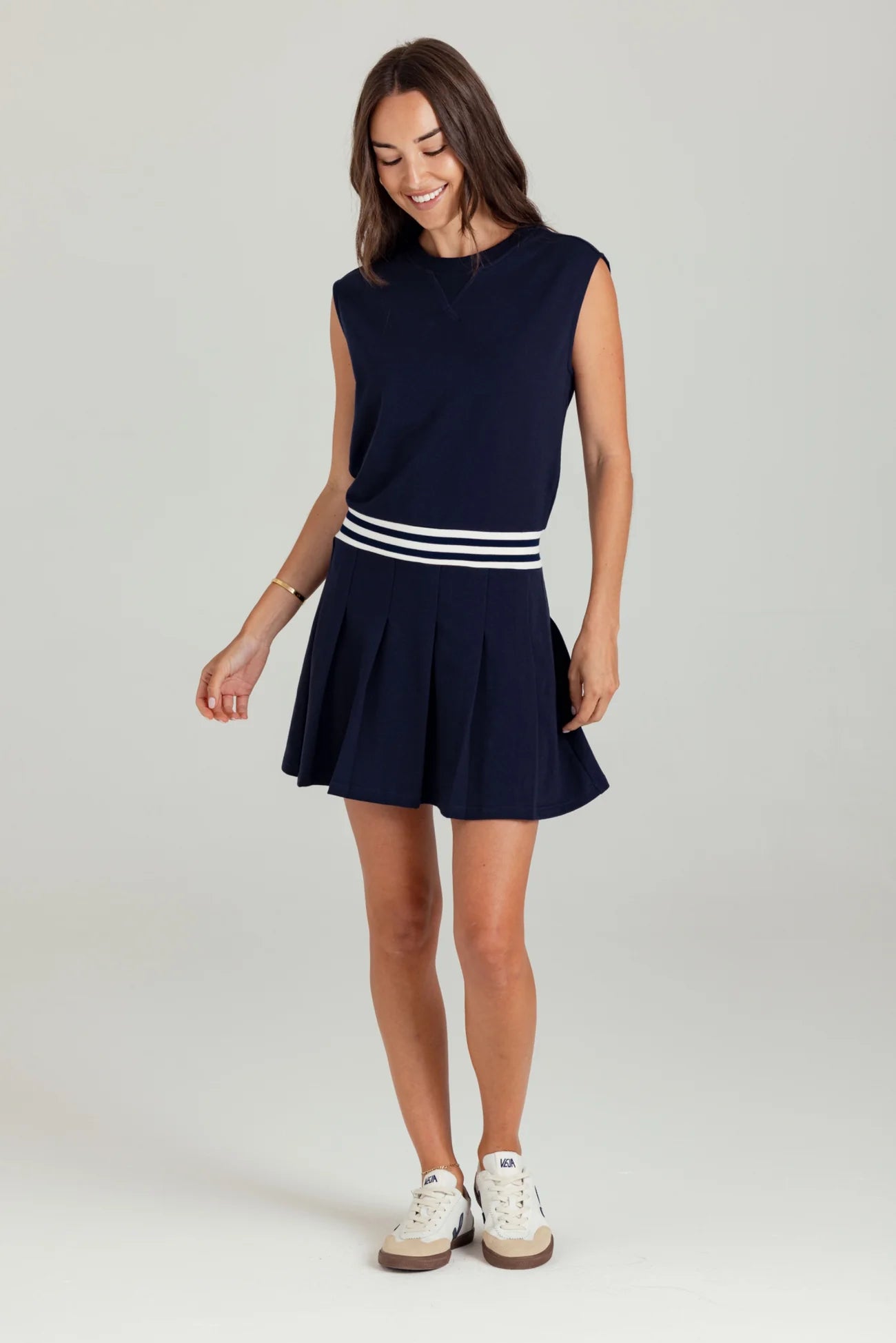 MERRE FRENCH TERRY T-SHIRT DRESS - NAVY