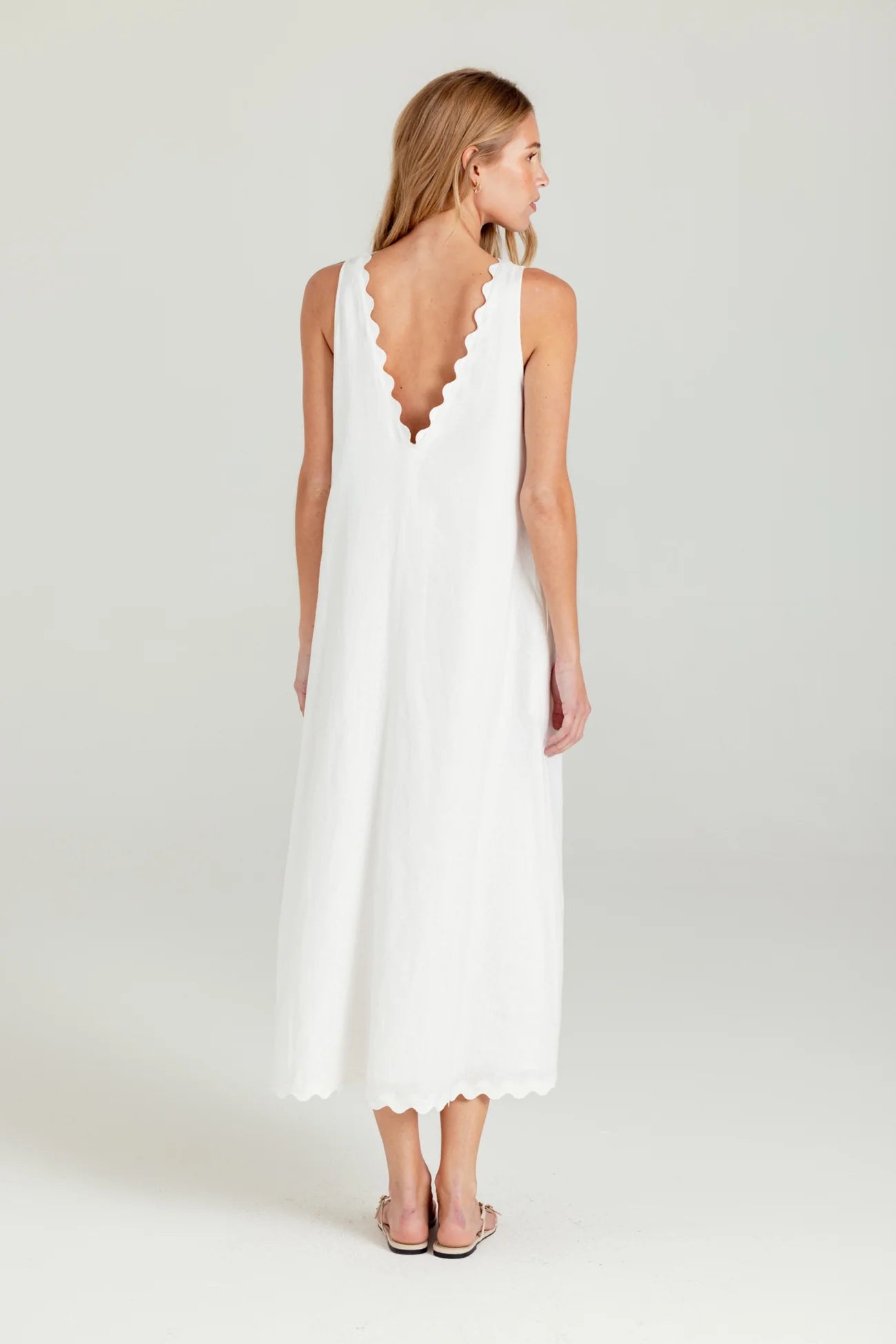ELLERY LINEN BLAND MAXI DRESS - WHISPER WHITE