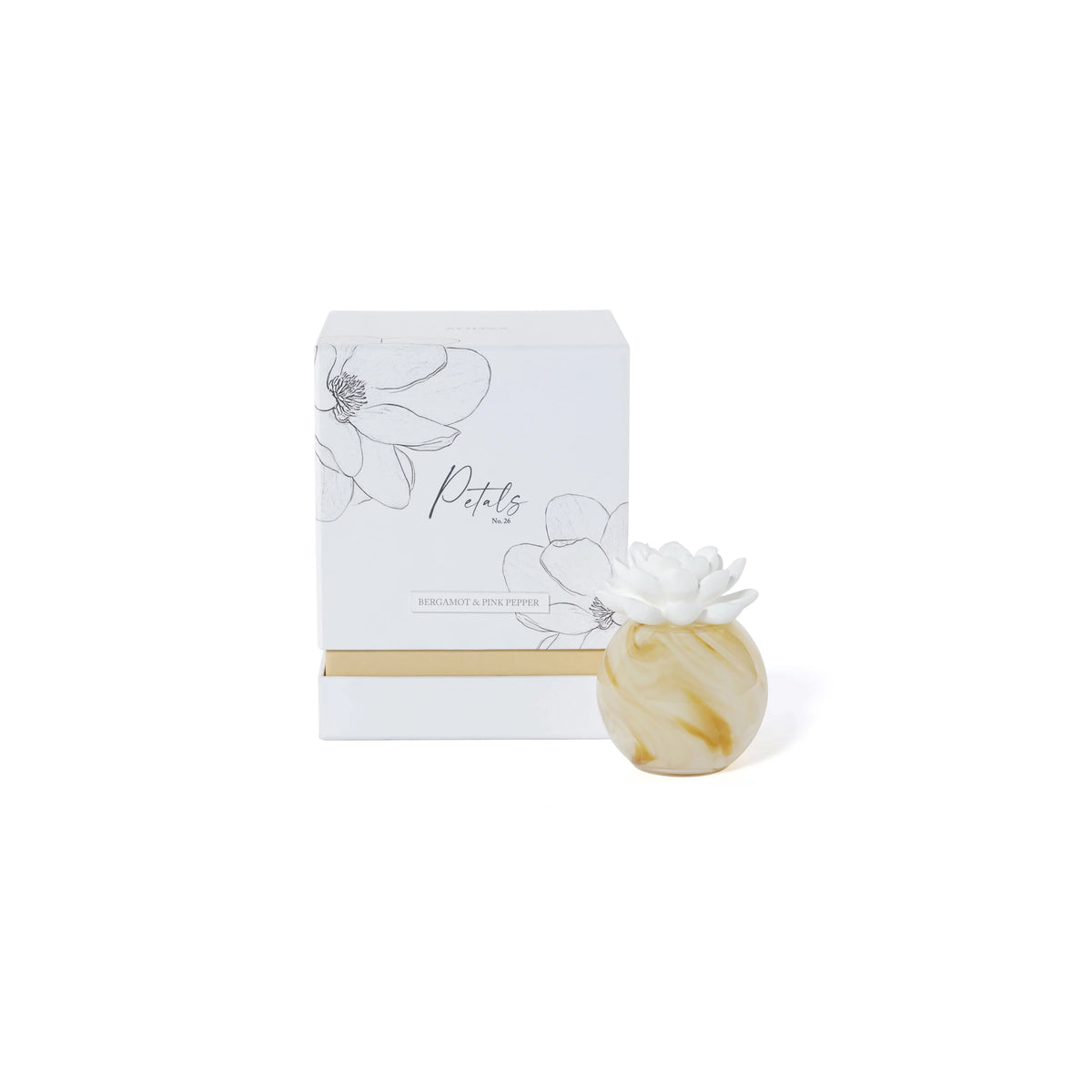 PETALS PORCELAIN DIFFUSER-BERGAMOT & PINK PEPPER