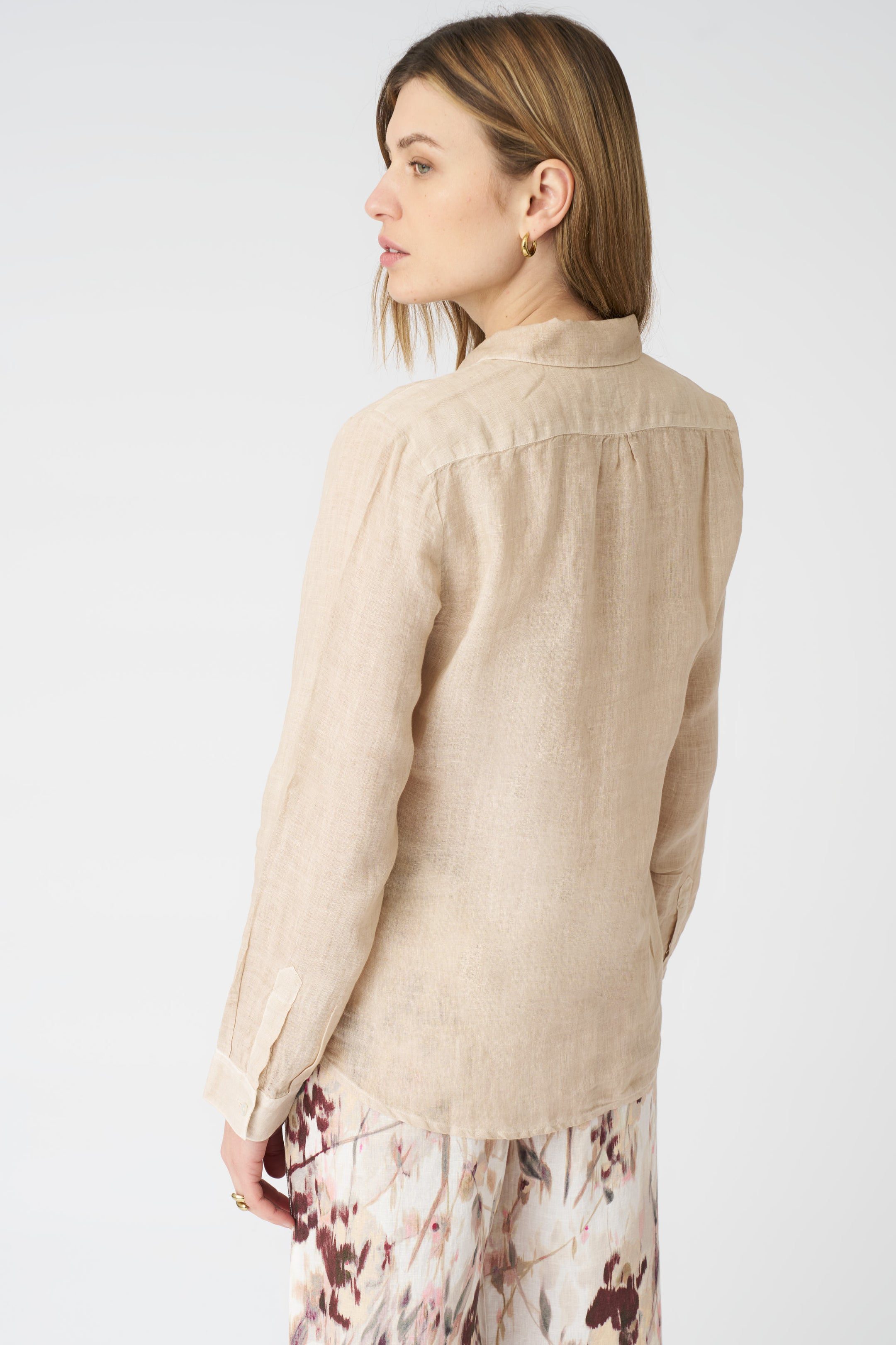SOLID LINEN T-SHIRT - SOFT FADE BEIGE