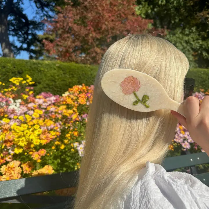 HAND-PAINTED SPRING ROSE AMAZING HAIR DAY BRUSH