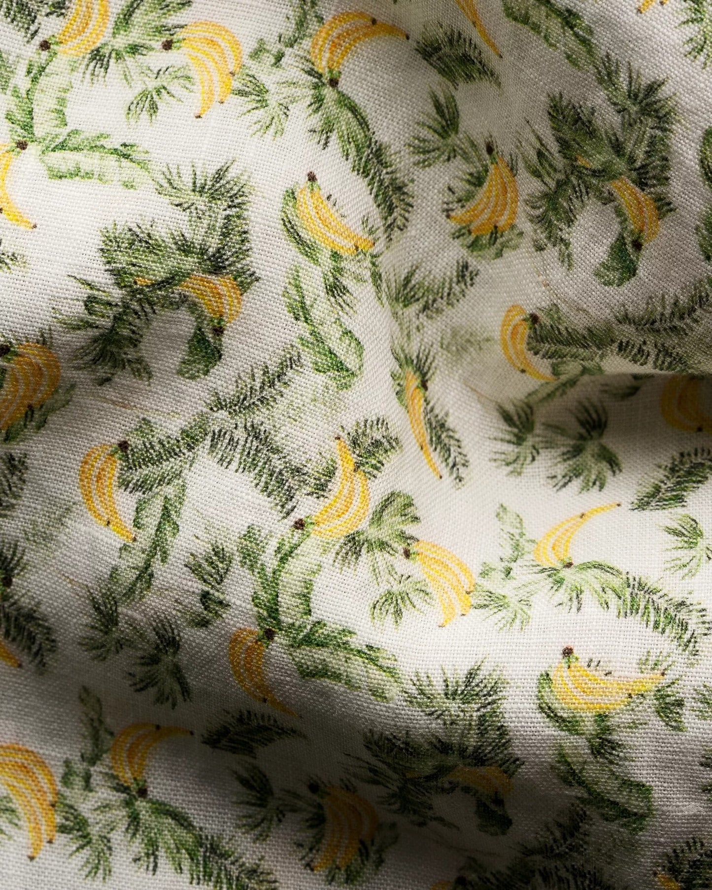 GREEN AND YELLOW BANANA PRINT LINEN SHIRT