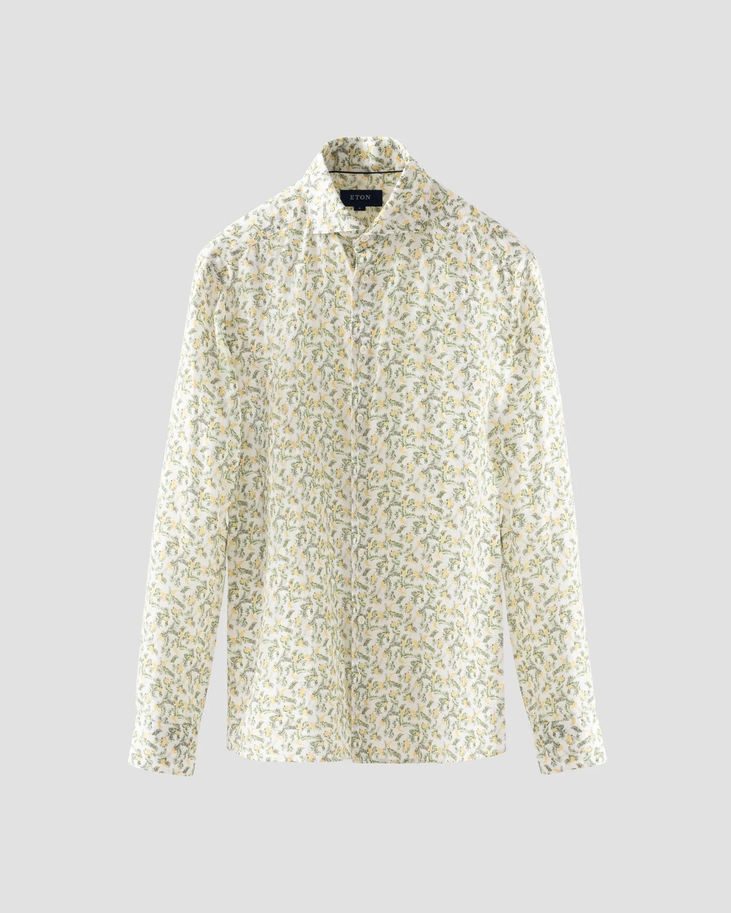 GREEN AND YELLOW BANANA PRINT LINEN SHIRT